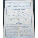 1942-43 QUEENS PARK RANGERS V BRENTFORD WAR LEAGUE CUP