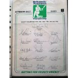 CRICKET ESSEX OFFICIAL AUTOGRAPH SHEET