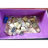 Box of padlocks and keys