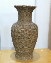 Wicker covered ceramic vase 51 cm high