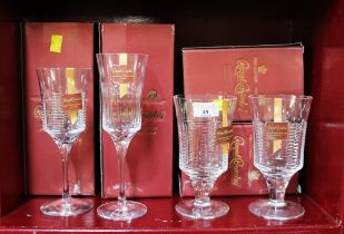 Four boxed Royal Brierley English handcut crystal glasses