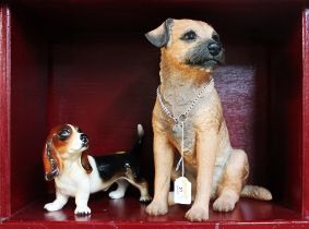 Border Fine Arts fireside dog, Border Terrier sitting Model A2696, 32 cm high,