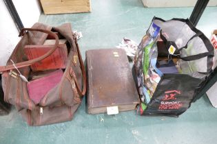 Two bags of vintage books and Christians Family bible dated 1807