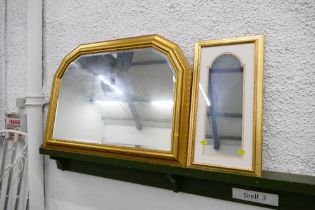 Arched top overmantel mirror, 104 cm x 74 cm,