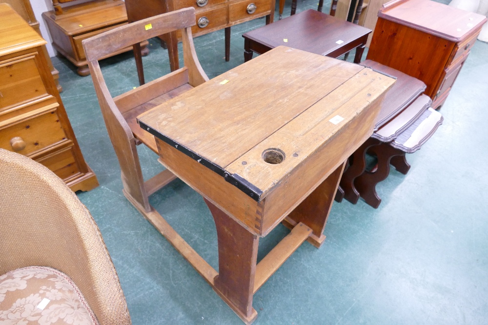 Vintage child's school desk and chair