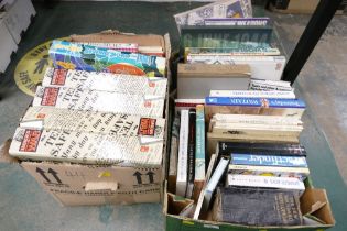 Box of books and box of Images of War magazines