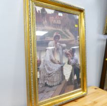 Framed picture, courting couple,