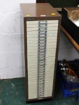 Bisley narrow filing cabinet, 94 cm high, 41 cm deep,