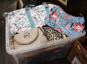 Tub of bags including Cath Kidston