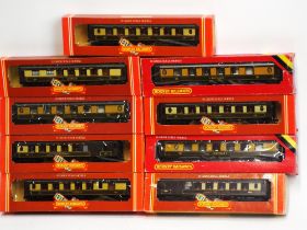 Nine Hornby 00 gauge Pullman coaches, Aries, Car 79, Car 77, Lydia, Car 74,