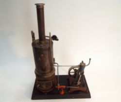 Upright static steam engine