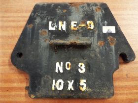 Cast iron, possibly boiler door, LNE-D No 3,