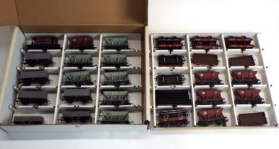 A collection of 00 gauge hopper wagons, coal wagons,