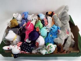 Collection of mostly early Ty Beanie Babies, Clover, Classy, Righty, Salty, Periwinkle,