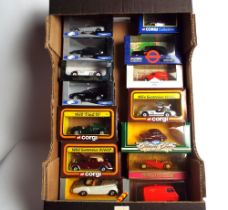 Collection of mixed boxed diecast vehicles, Royal Mail van, Morris Minor, Mercedes, MG,