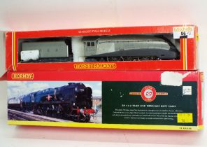 Two Hornby 00 gauge boxed locomotives 4-6-2 tram line Merchant Navy class and silver link 2509