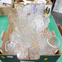 Box of cut glass vases, fruit bowls, posy dishes,