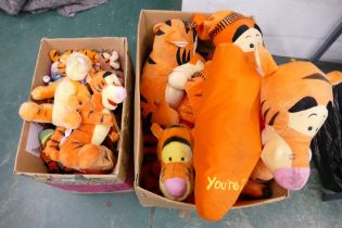 Two boxes of soft toys,