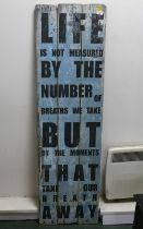 Driftwood style wall sign,