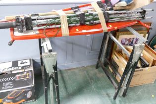 Pair of metal trestles,