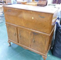 1950's burr walnut cocktail cabinet