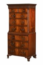 An Edwardian mahogany tallboy,