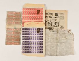 A quantity of unused World War Two Italian stamps,
