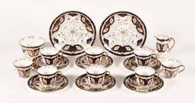 Antique Imari pattern twenty four piece tea set, possibly Crown Derby.