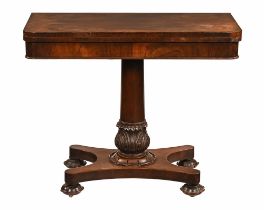 A William IV rosewood turnover top games table,