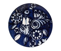 A Rosenthal Bjorn Wiinblad plate, decorated with a cockerel. diameter 32.5 cm.