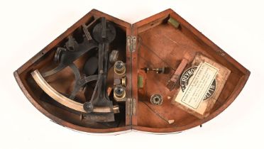 An antique mahogany cased sextant, by Spencer Browning & Co London (see illustration).
