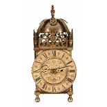 A 19th century brass lantern clock,