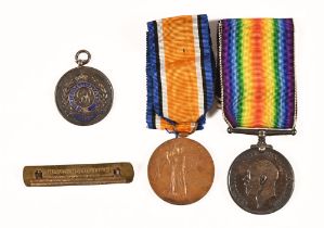 A Royal Engineers enamelled medallion, a First World War duo to Sapper ER Hughes and a No.