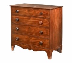 A late Georgian mahogany chest of drawers,