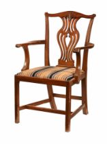 An early 20th century Chippendale style carver armchair,