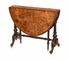 A Victorian walnut Sutherland table,