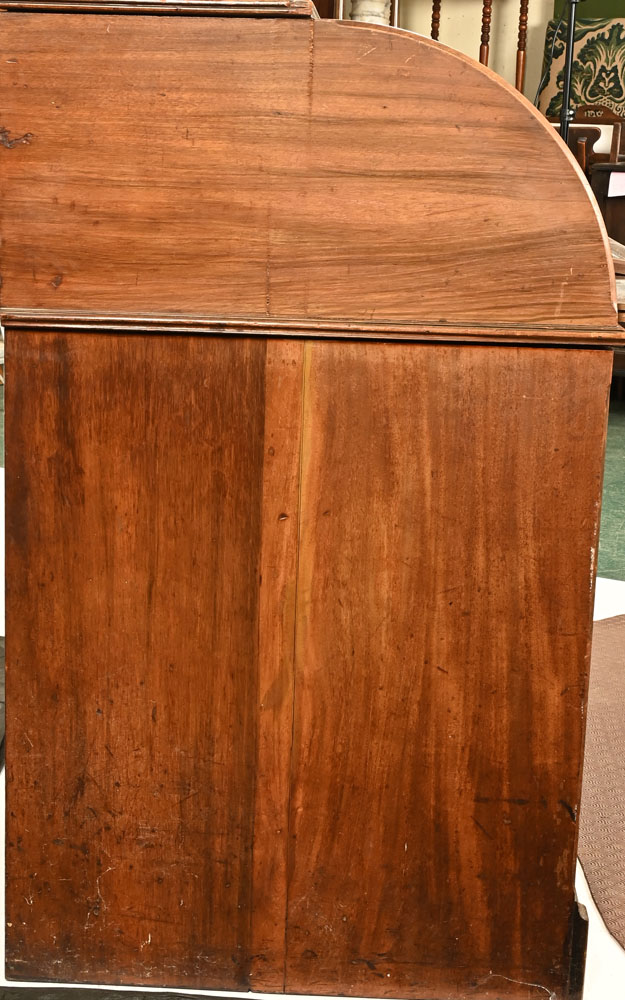 An Edwardian walnut roll top desk, - Image 4 of 5