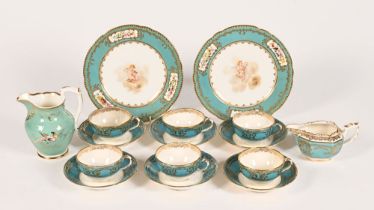 A set of six teacups and saucers,