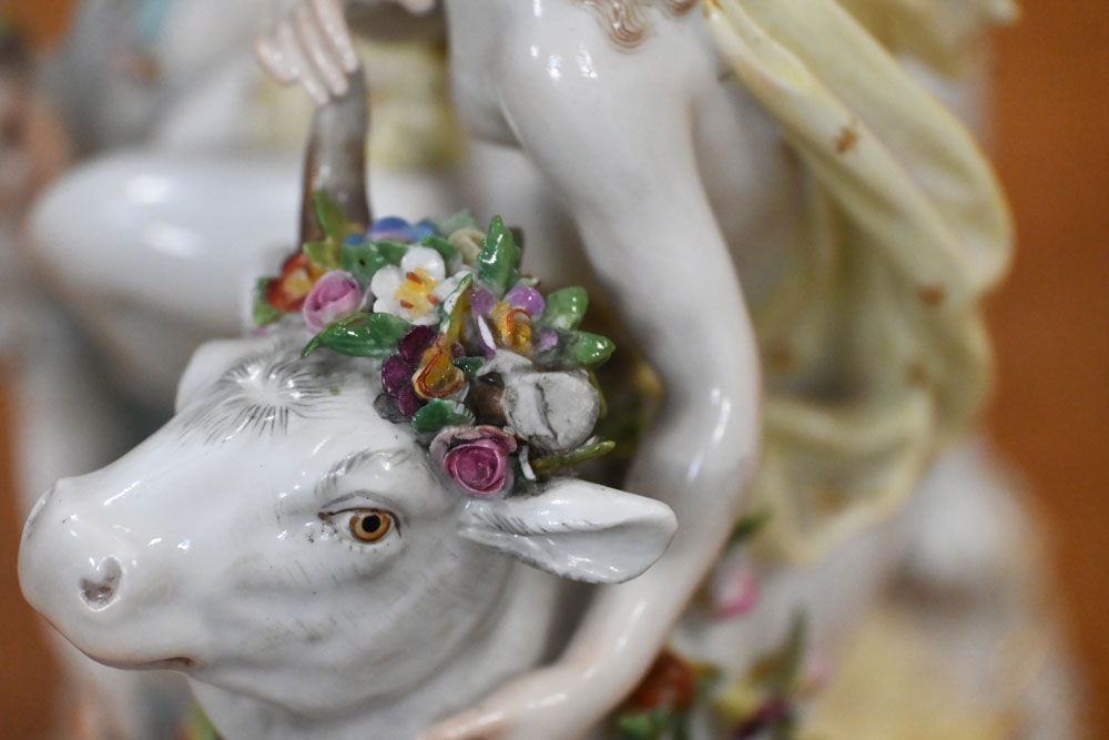 Meissen a mythological figure group Europa and The Bull, - Image 8 of 10