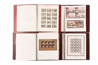 Four volumes of Isle of Man stamps, Mint stamp sets, booklet stamps, self adhesive form booklets,