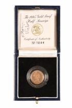 A Queen Elizabeth II 1995 gold half sovereign, encapsulated and boxed,