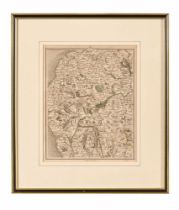 After J Cary, an antiquarian map Cumberland & Westmorland. 26 cm x 21.5 cm, dated 1794, framed.