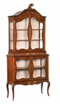 An Edwardian marquetry display cabinet,