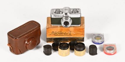 A vintage Mikroma II 16 mm spy camera,