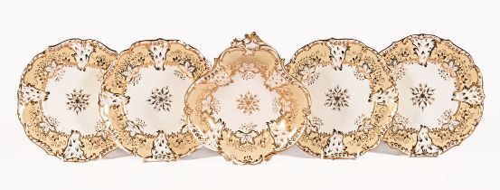 A Victorian part dessert service in the Ridgway style,