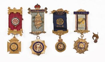 Four Masonic medals, presented to R.E.