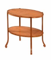 An Edwardian oval satinwood occasional table,