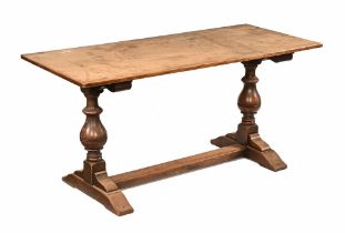 An oak refectory table,