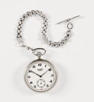 A Russian Sekonda knob wind pocket watch, with Arabic numerals and subsidiary seconds dial,