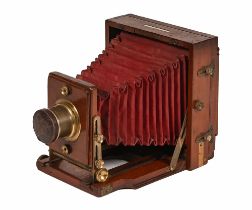 A mahogany cased plate camera,